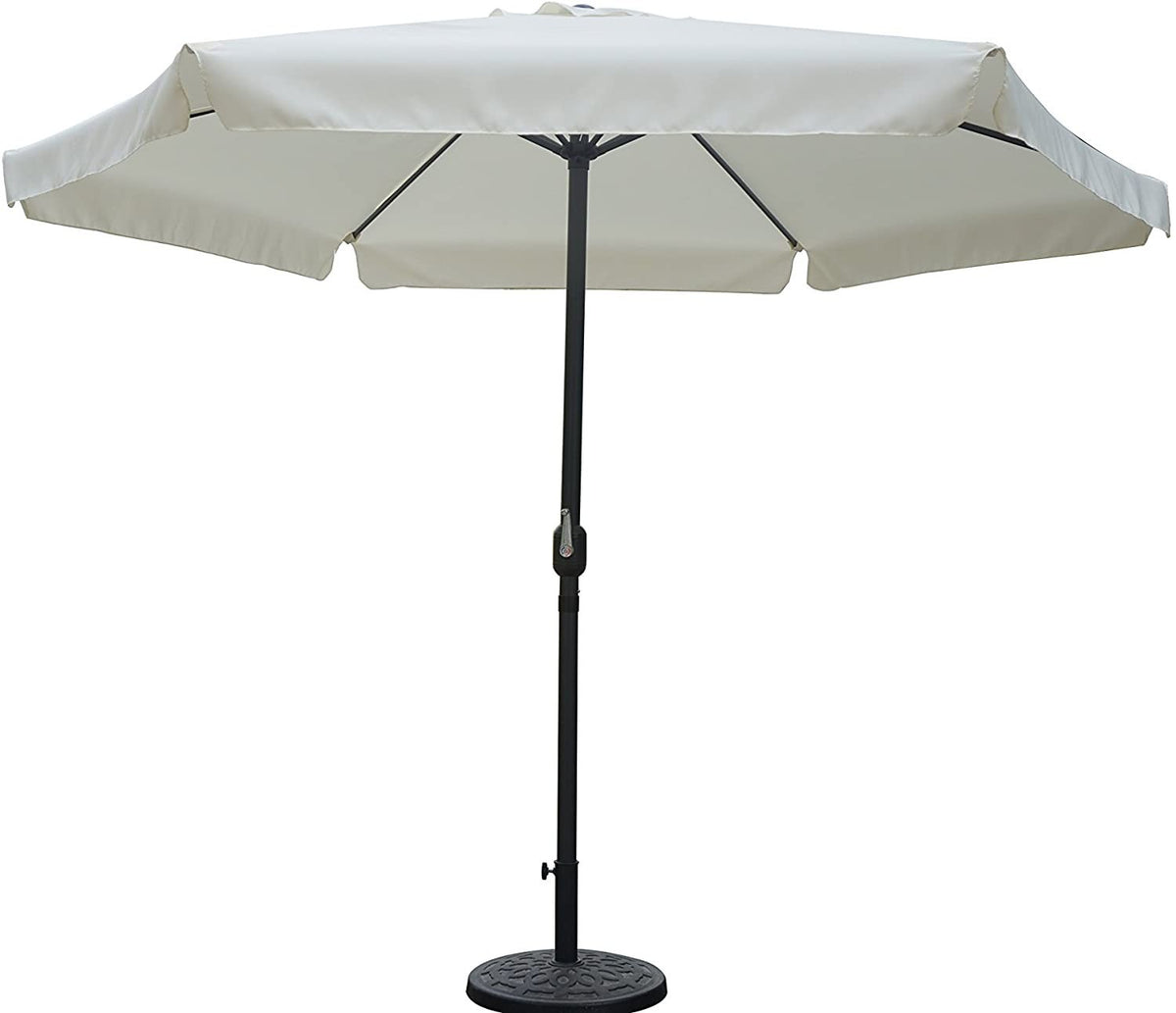 Parasol de jardin rond 3 x h2,4 mt avec Frange Round Structure en acier