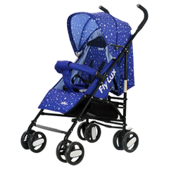Poussette NUNU' Fly Lux NU-S200-BL bleue avec étoiles 516100 sac 105x50x63 cm