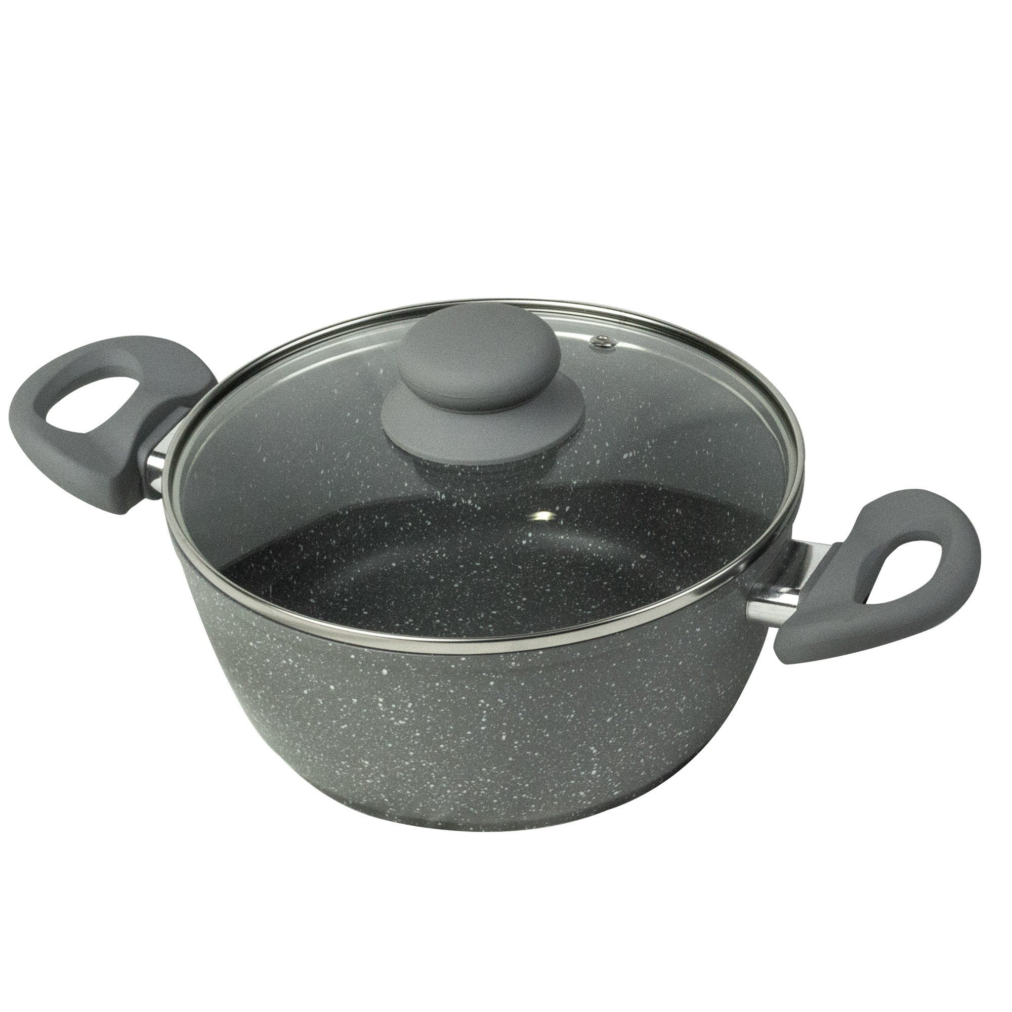 Ensemble batterie pots 255012 Dgbavaria 9PZ tuiles pierre antiadhésive induction