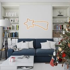 75181 Etoile filante de Noël lumière CHAUDE cadre en métal 65 X 30 cm