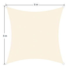 Drap ombragé CARRÉ 482445 Beige 5x5m attaches renforcées et corde en nylon