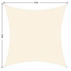 Toile carrée Ombragée 482414 Vert 3x3 mt voile rideau avec corde