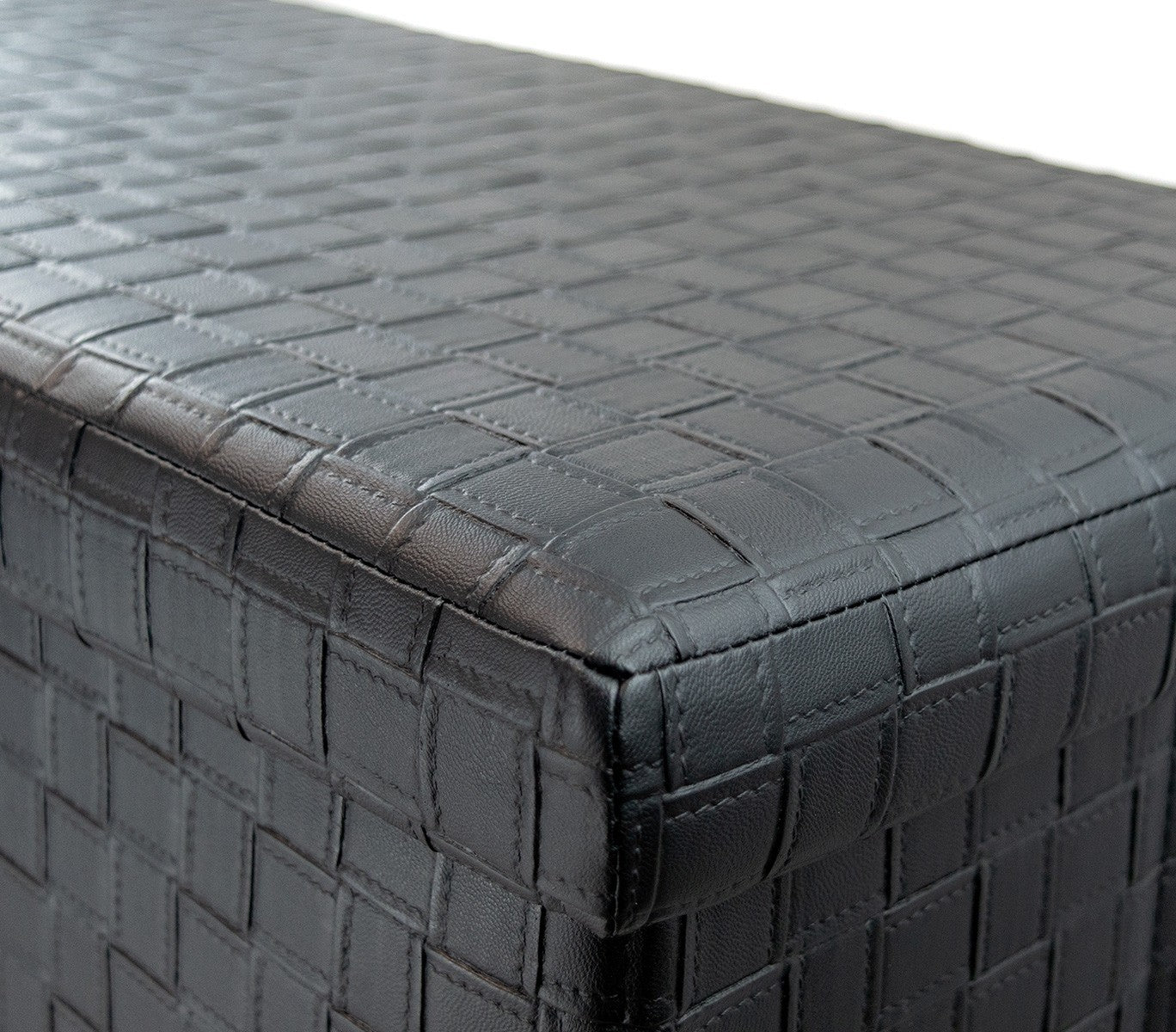 Pouf récipient pliable avec motif en relief en faux cuir 76x38x35 cm