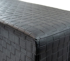 Pouf récipient pliable avec motif en relief en faux cuir 76x38x35 cm