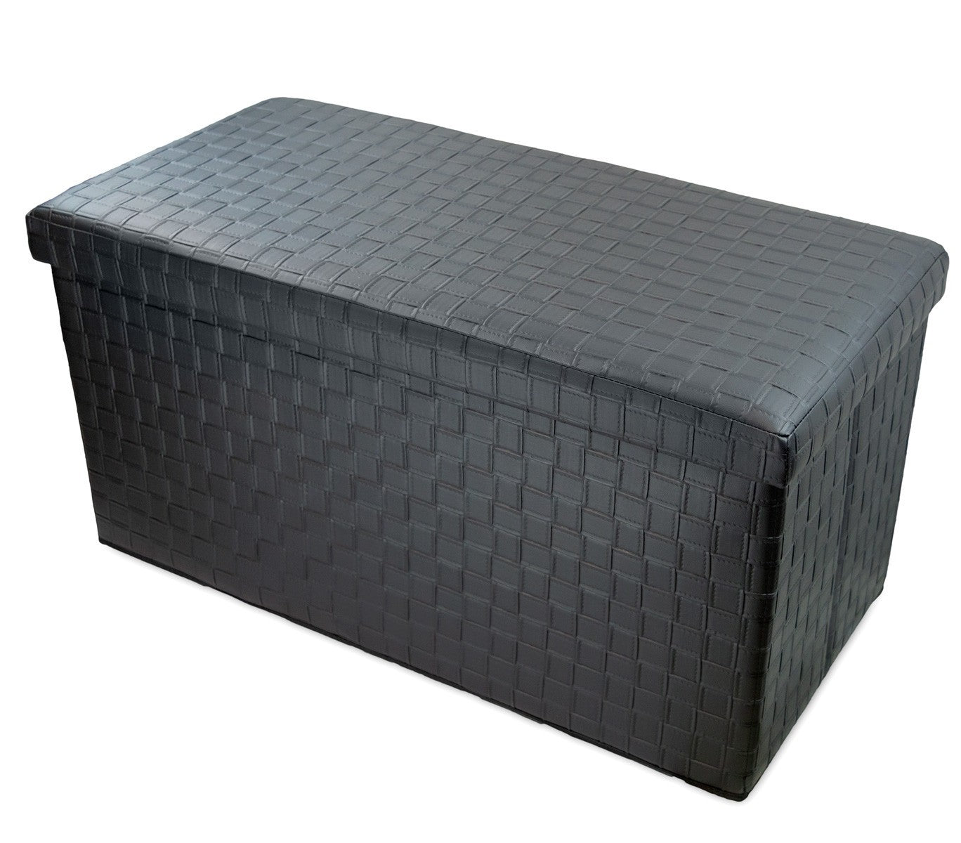 Pouf récipient pliable avec motif en relief en faux cuir 76x38x35 cm