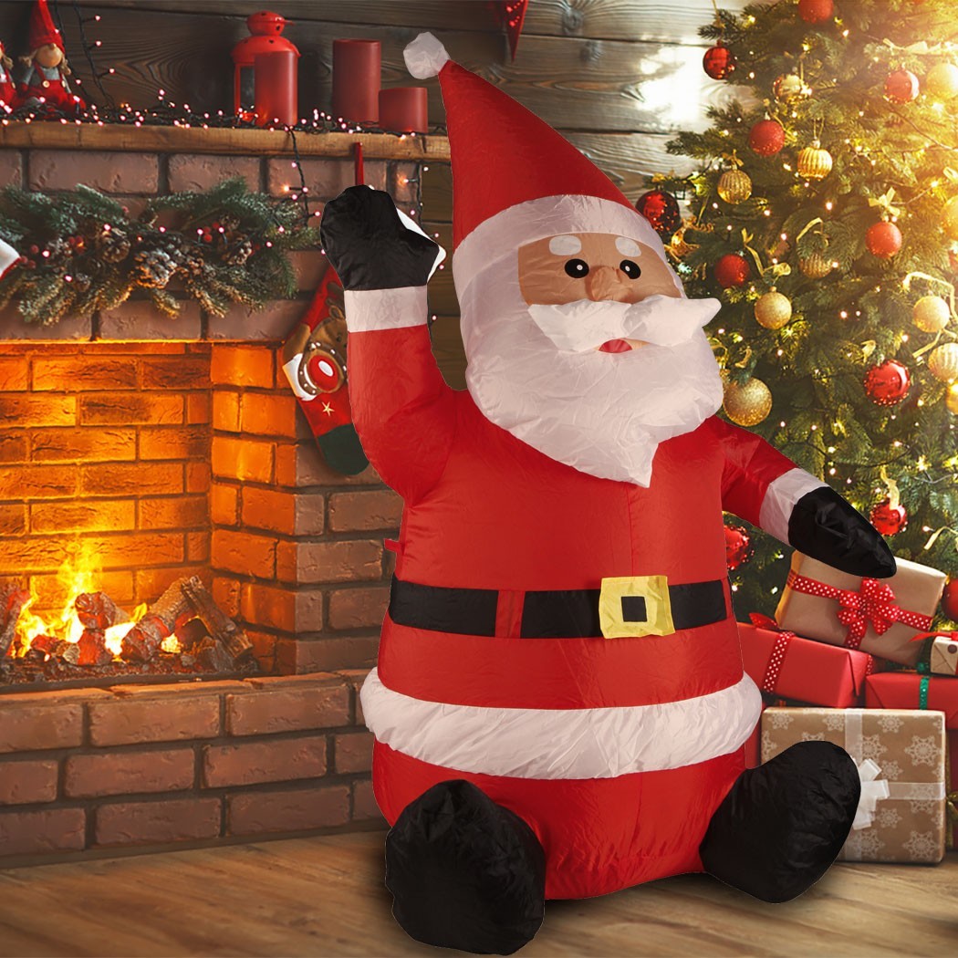 Père Noël gonflable 120h cm 785196 avec éclairage LED de protection IP44