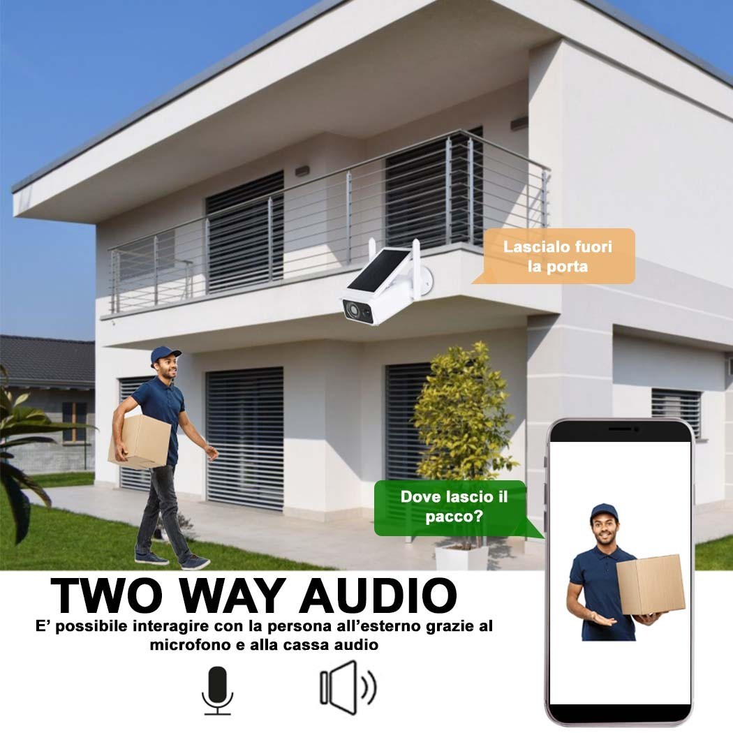 Caméra ip Wifi 717222 avec charge solaire caméra CMOS IP66 2MP avec app