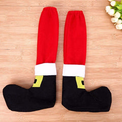 Set de 4 couvre-pieds de Noël 6145015 revêtement pour chaise pied du Père Noël