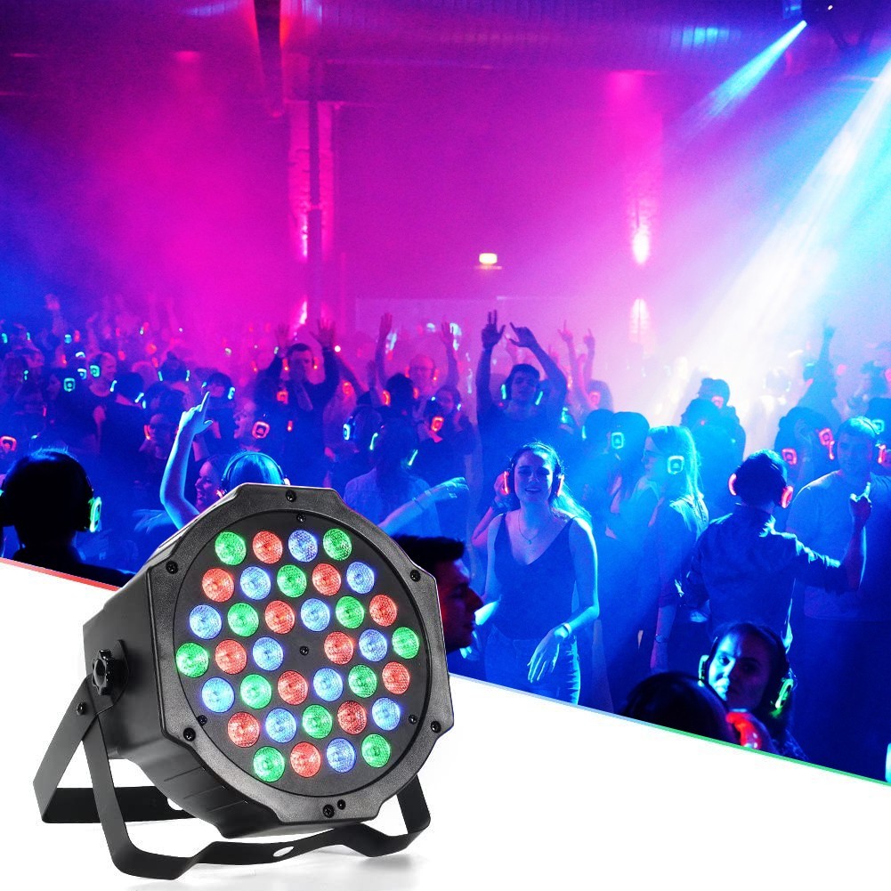 Phare strobo rgb projecteur 36 led coloré 000364 effet de disque 4 modes
