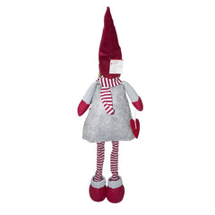 Fille en polyester 75h cm 368007 robe rouge de Noël et la lumière dans l’écharpe