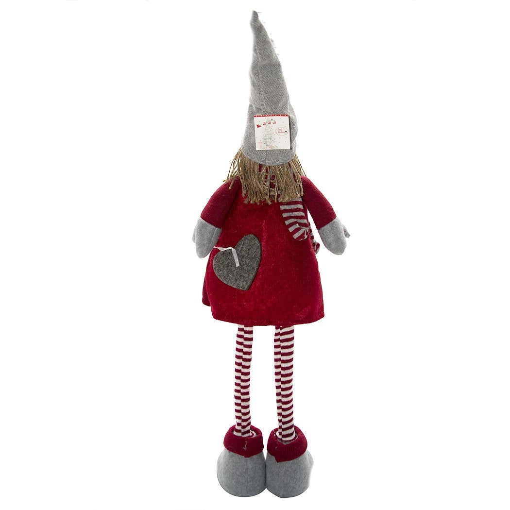 Fille en polyester 75h cm 368007 robe rouge de Noël et la lumière dans l’écharpe