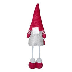 Gnome en polyester 50h cm 368006 décoration avec robe rouge de Noël et lumière