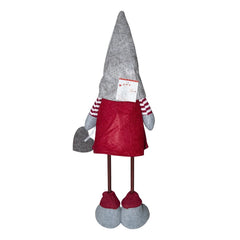Gnome en polyester 50h cm 368006 décoration avec robe rouge de Noël et lumière