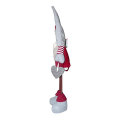 Gnome en polyester 50h cm 368006 décoration avec robe rouge de Noël et lumière