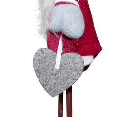 Gnome en polyester 50h cm 368006 décoration avec robe rouge de Noël et lumière
