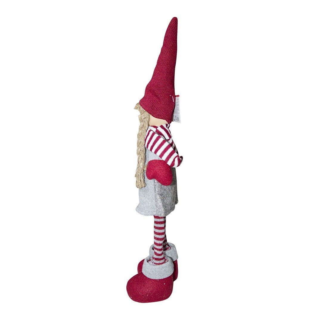 Fille en polyester 50h cm 368005 robe rouge de Noël et la lumière dans l’écharpe