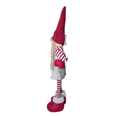 Fille en polyester 50h cm 368005 robe rouge de Noël et la lumière dans l’écharpe