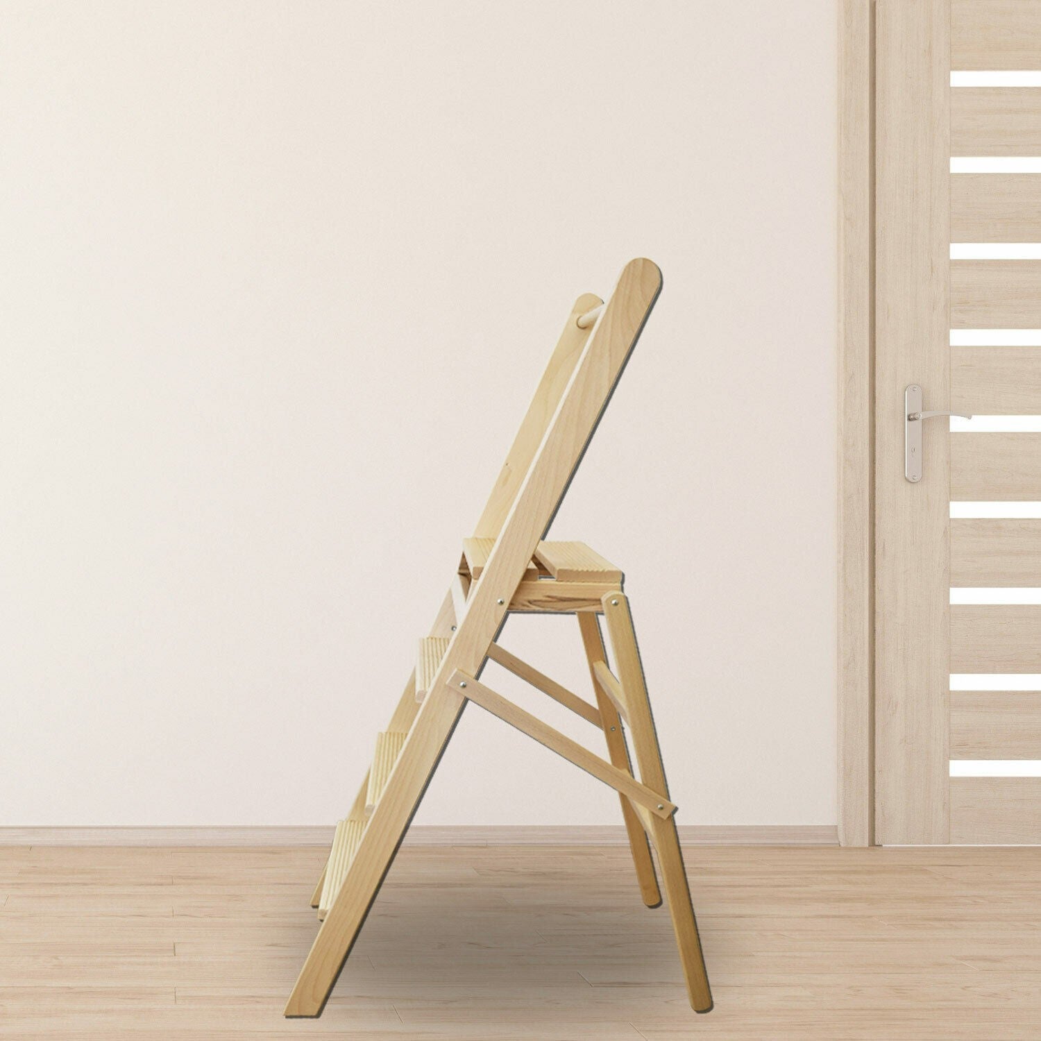 Échelle 4 marches art 111 escalier en bois 127x39x72cm jusqu’à 150 kg refermable