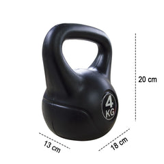 Kettlebell fitness 4kg en pvc 186946 avec sable et poignée anti-frottement