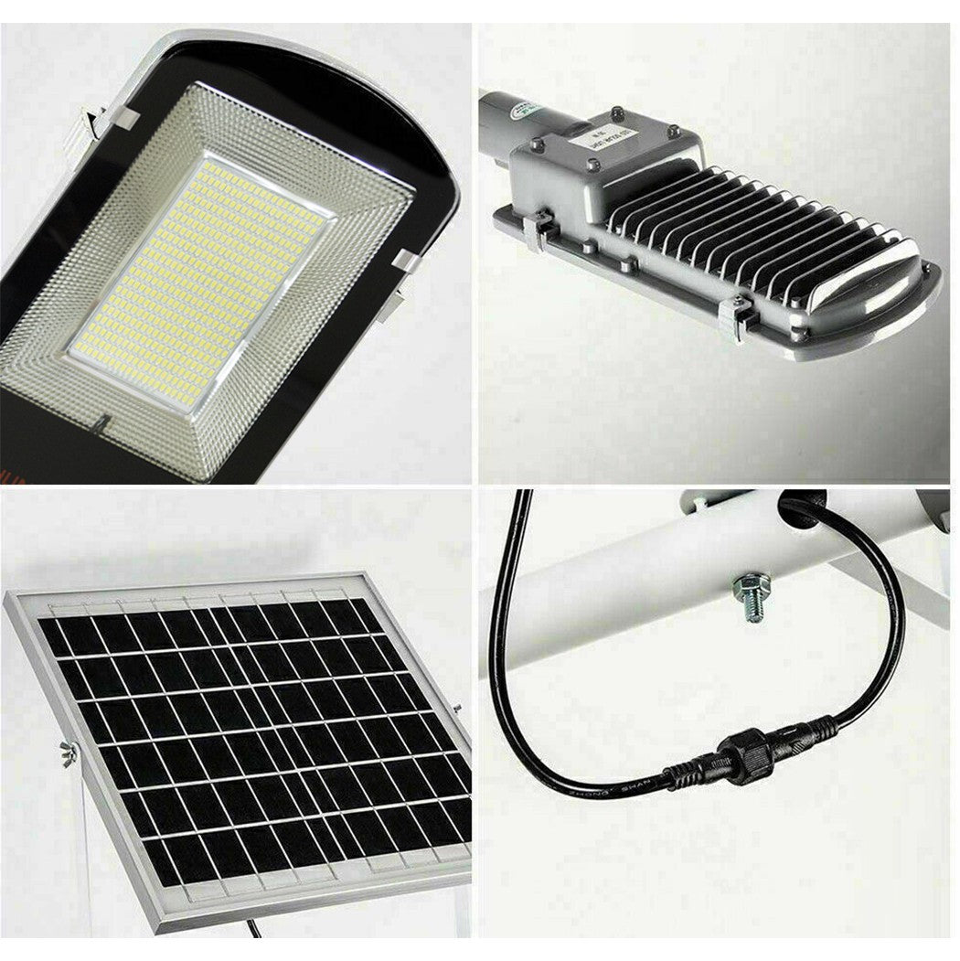 Lampadaire lumineux led route 100W support 061007 panneau solaire crépusculaire