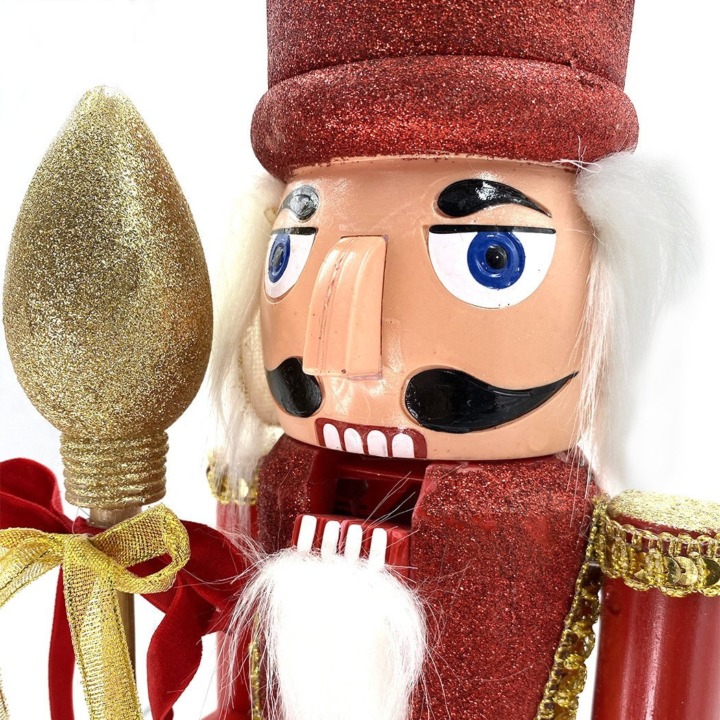 Soldat casse-noix 60H cm 392002 ROUGE décoration de Noël avec sceptre