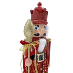 Soldat casse-noix 60H cm 392002 ROUGE décoration de Noël avec sceptre