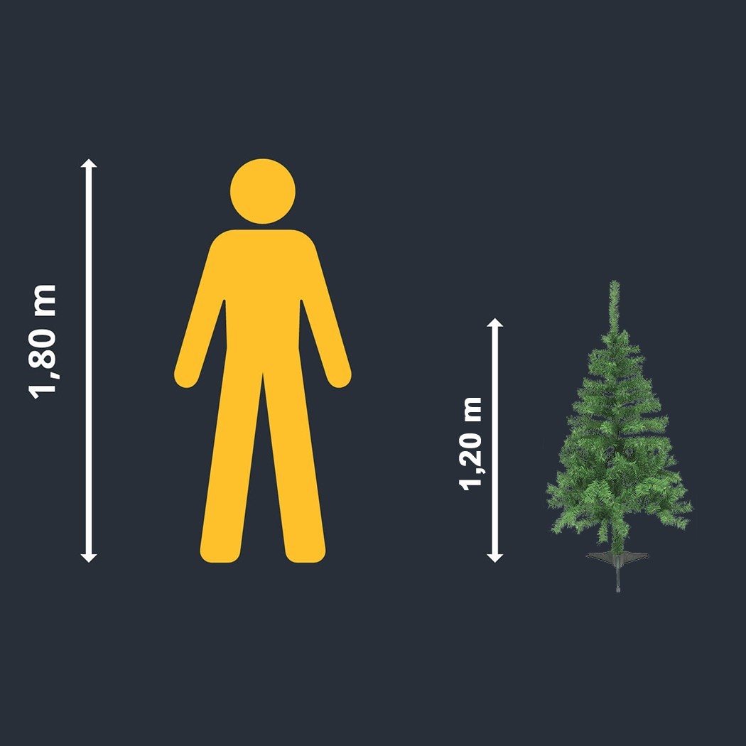Arbre de Noël 120H cm 164068 avec 145 branches pliantes en PVC épicéa artificiel