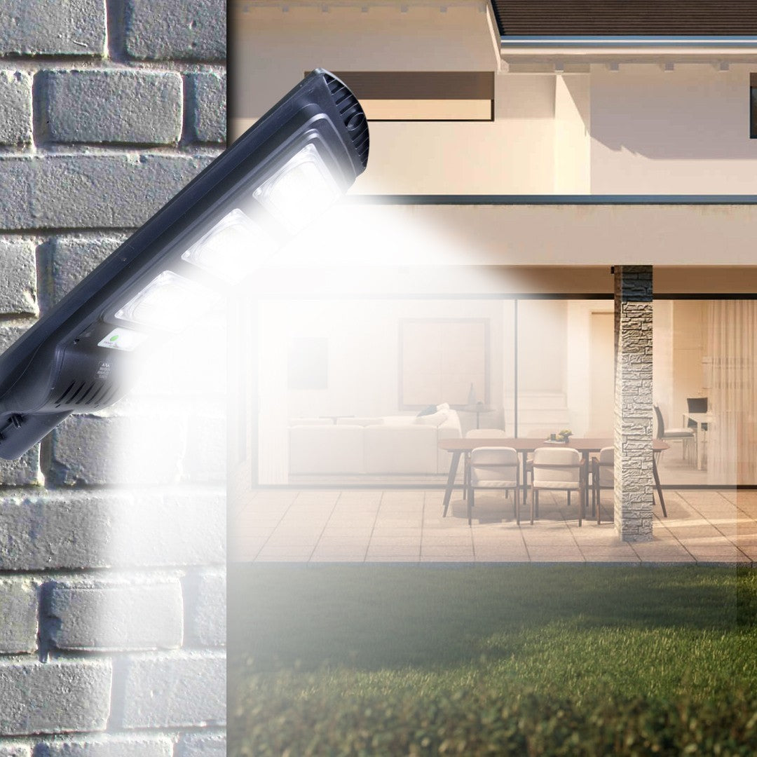 Lampadaire rechargeable solaire 809002 télécommande, détecteur crépusculaire 90W