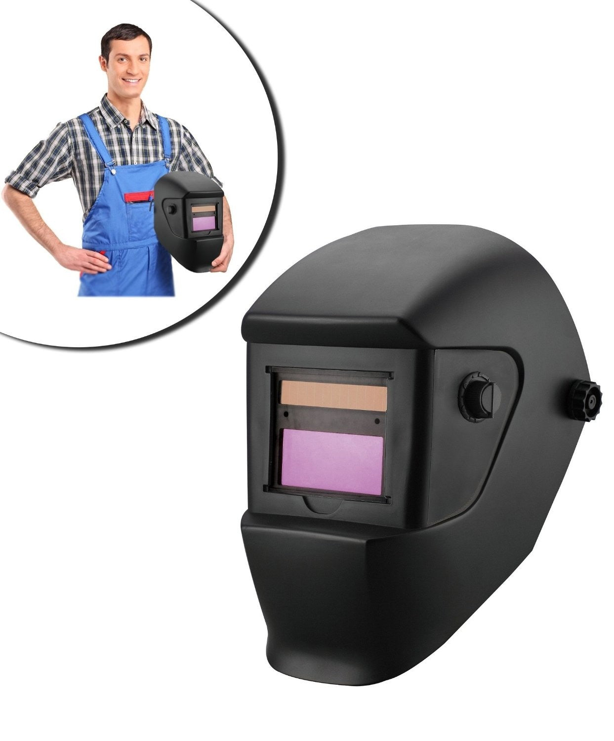 Casque de soudeur  MIG-MAG et TIG Auto-obscurcissant avec panneau solaire