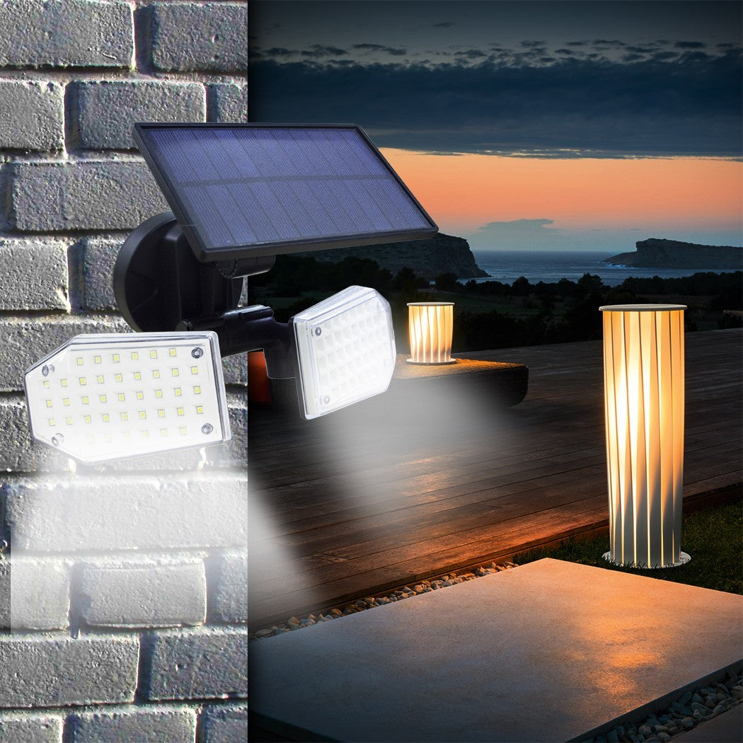 Lampe de panneau solaire grand-angle 270°. 78 LED 640788 capteur de mouvement