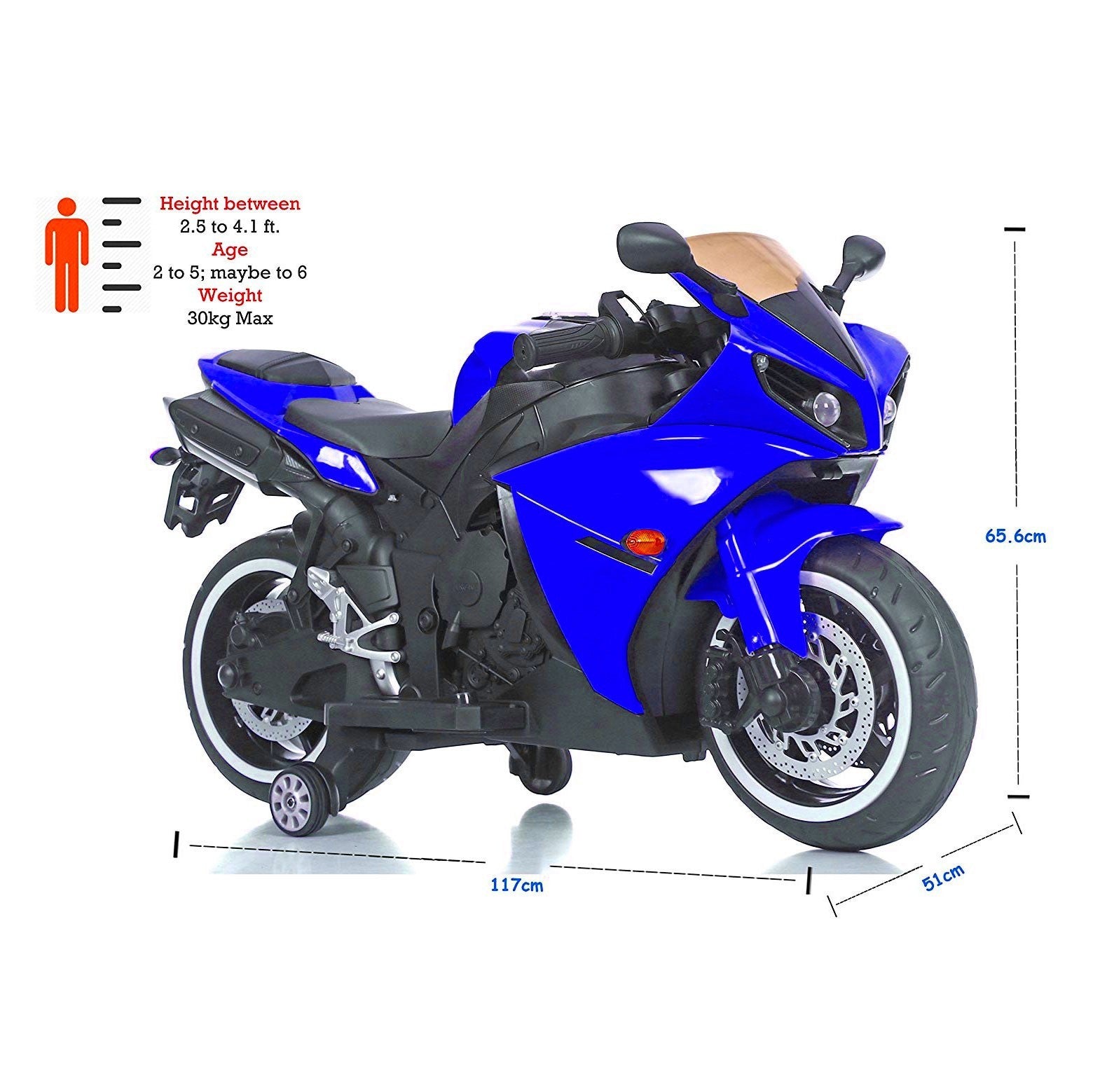 B32150 Moto électrique Faster BKT pour enfants lumières et sons 12V MP3 USB