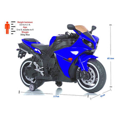 B32150 Moto électrique Faster BKT pour enfants lumières et sons 12V MP3 USB