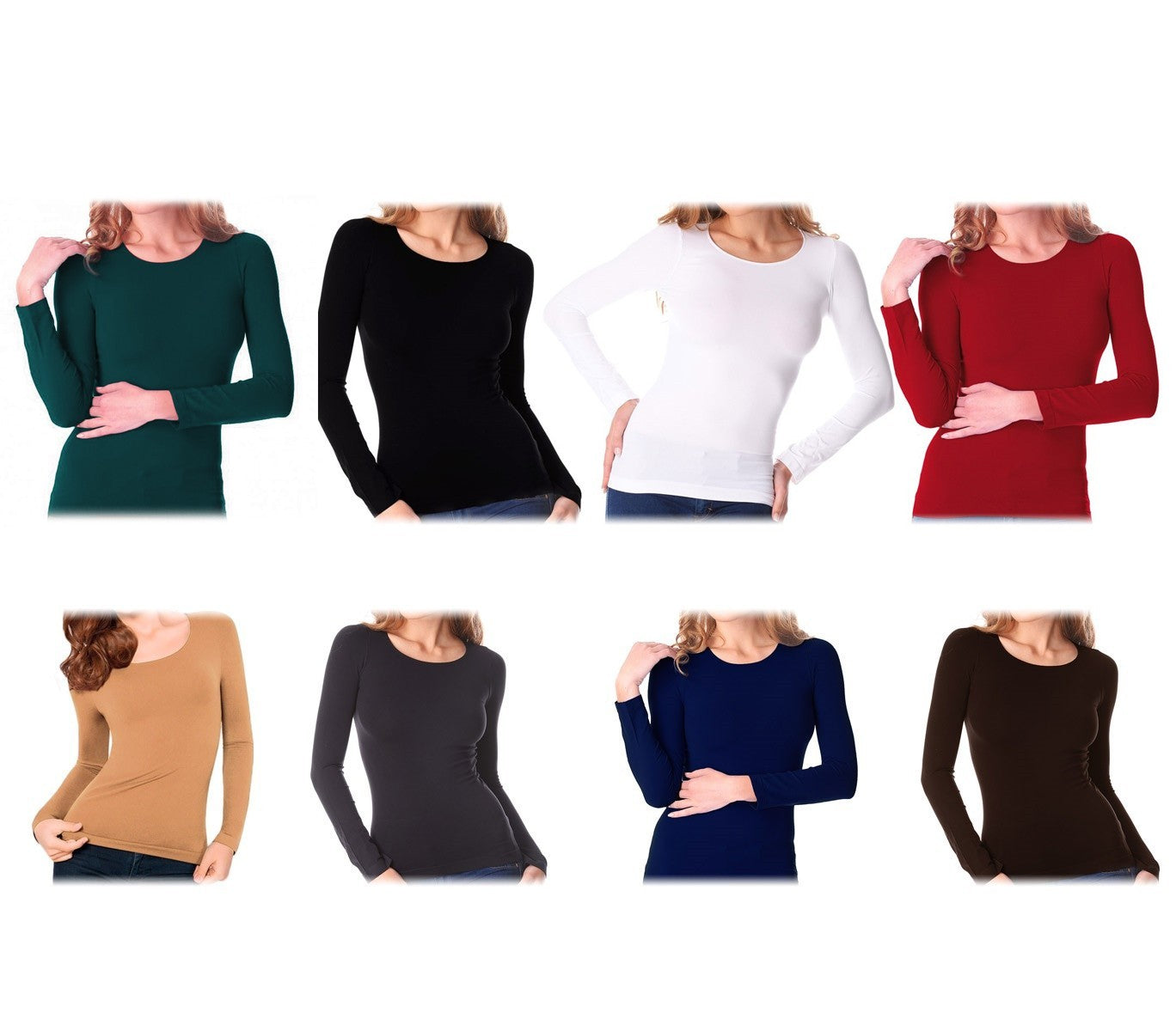 VKA20 Sous-pull Lisa manches longues col rond femme slim fit effet thermique