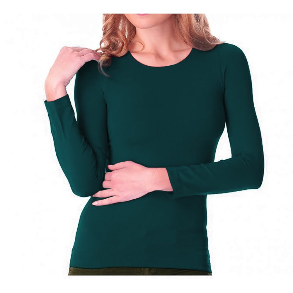 VKA20 Sous-pull Lisa manches longues col rond femme slim fit effet thermique