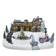 Village de Noël décoration TRAIN 361001 mouvement lumières et musique 37x27x21cm