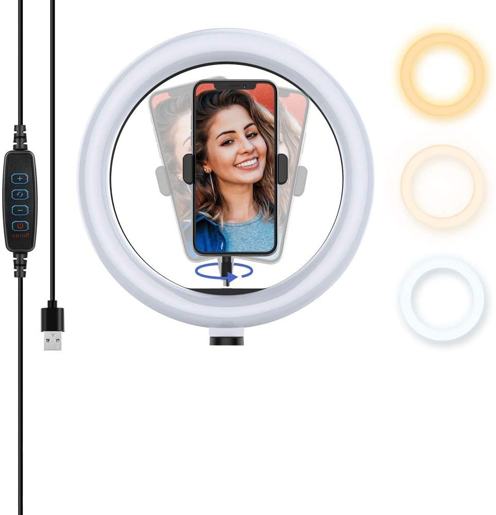 Lampe à anneau de lumière led, selfie 26cm avec trépied 187134 potentiomètre