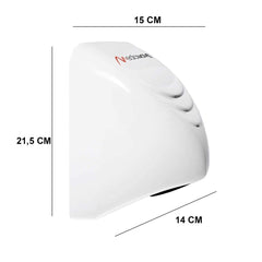Sèche-mains automatique 1000W murale couleur blanc 14x5xh21,5 cm