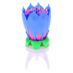 Bougie en forme de Fleur Musicale 2 pc 456910 effets sonores et tournant BLEU