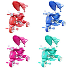 Tricycle poussoir enfants LT916 double frein et siège pivotant devant maman