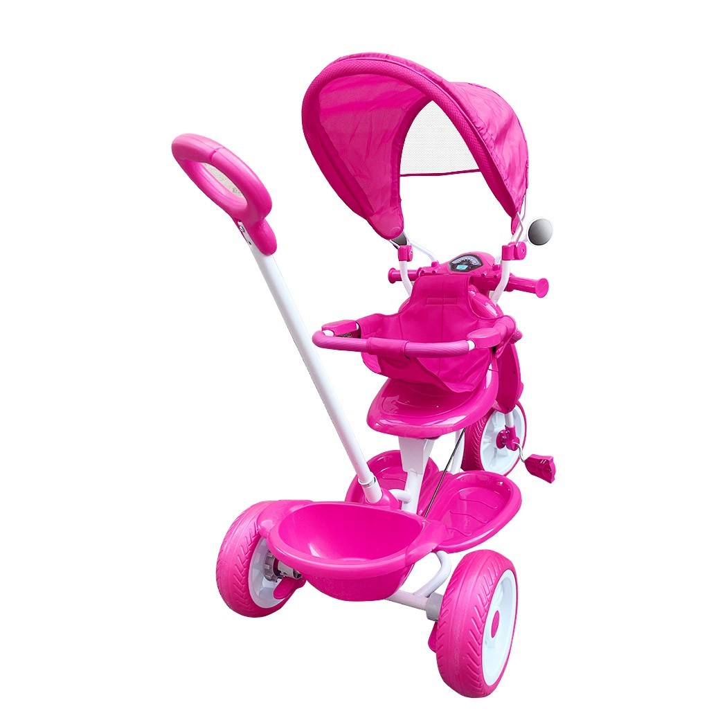 Tricycle poussoir enfants LT916 double frein et siège pivotant devant maman