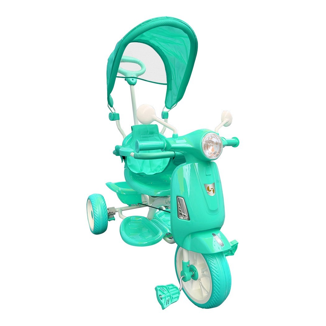 Tricycle poussoir enfants LT916 double frein et siège pivotant devant maman