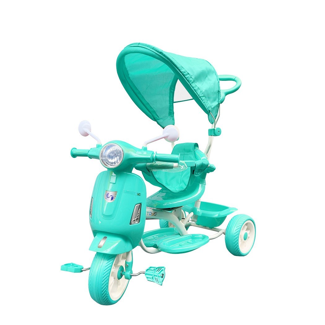 Tricycle poussoir enfants LT916 double frein et siège pivotant devant maman
