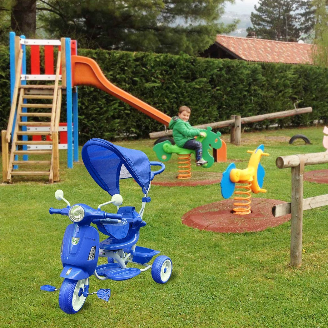 Tricycle poussoir enfants LT916 double frein et siège pivotant devant maman