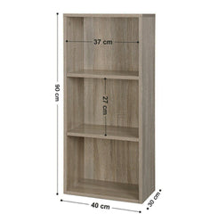 Bibliothèque en bois PRONTO 89 avec 3 étagères 30x40xH90 cm salon chambre