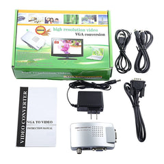 Convertisseur vidéo 819019 haute résolution de vga à rca s-vidéo tv pc portable