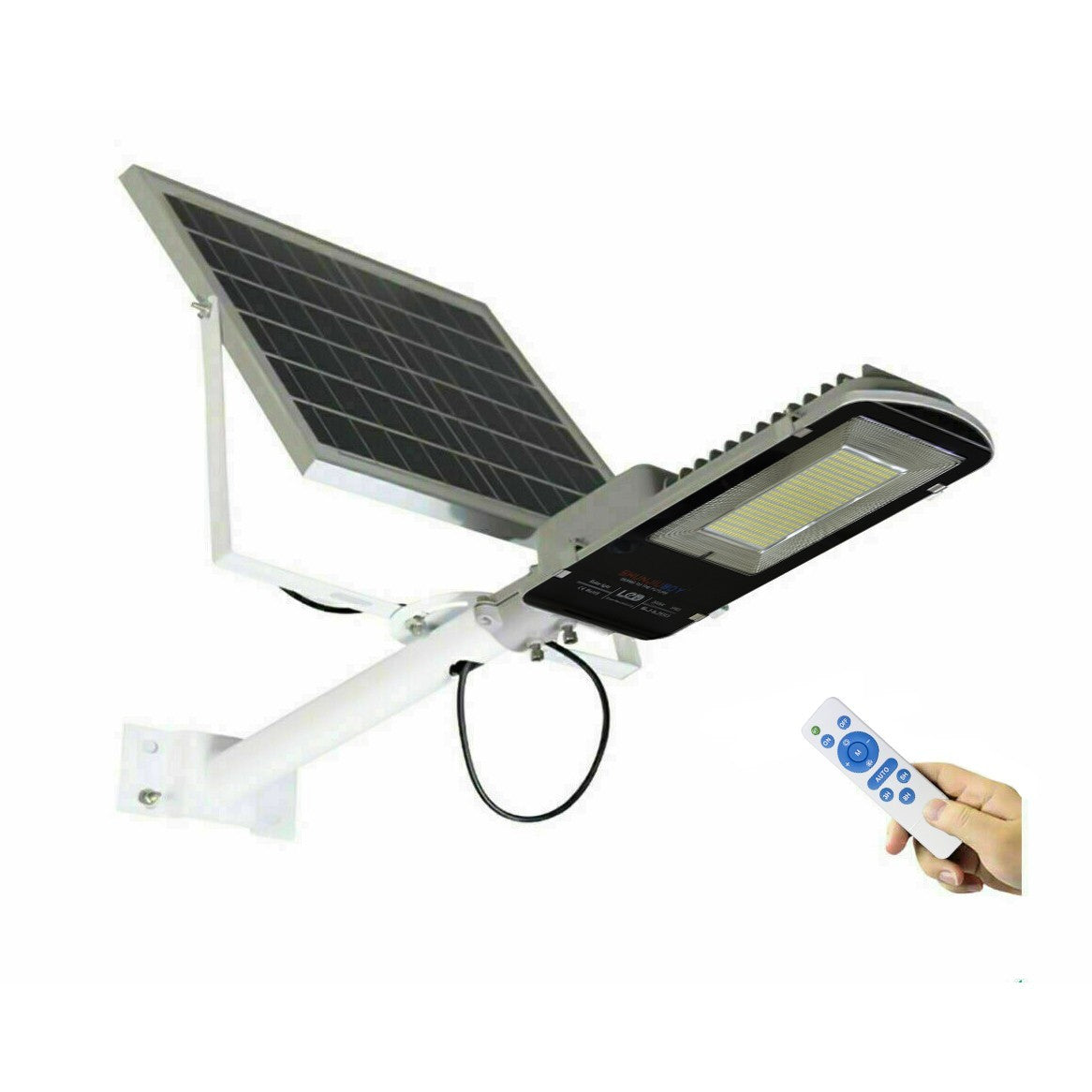 Lampadaire lumineux led route 200W support 062004 panneau solaire crépusculaire