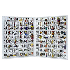Tombola de la grimace napolitaine 423192 avec 90 numéros de bois et 48 dossiers