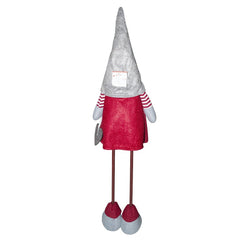 Gnome en polyester 75h cm 368008 décoration avec robe rouge de Noël et lumière
