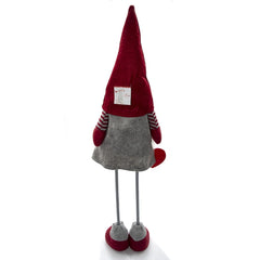 Gnome en polyester 75h cm 368008 décoration avec robe rouge de Noël et lumière