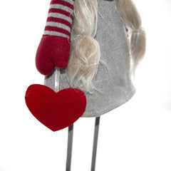 Gnome en polyester 75h cm 368008 décoration avec robe rouge de Noël et lumière